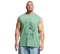 BadRhino - Skull Acid Wash Vest - Men's - Plus Size Curve Light Green