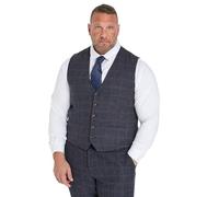 BadRhino Tailoring Big & Tall Blue & Red Checked Tweed Waistcoat - Men's - Plus Size Curve