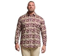 BadRhino Tailoring Big & Tall Red Premium Leaf Print Long Sleeve Shirt - Men's - Plus Size Curve