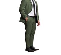 BadRhino Tailoring Big & Tall Tweed Suit Trousers - Men's - Plus Size Curve Green