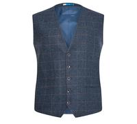 BadRhino Tailoring Big & Tall Wool Mix Check Suit Waistcoat - Men's - Plus Size Curve Blue