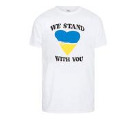 BadRhino - Ukrainian Crisis 100% Donation 'We Stand with You' T-Shirt - Men's - Plus Size Curve White