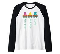 BAE Before Anyone Else Cute Train Design Raglan Baseball Tee