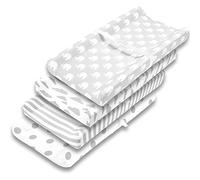 BaeBae Goods Premium Baby Changing Pad Covers 4 Pack - Boy Or Girl Changing Pad Cover - Pure Cotton Machine Washable Grey and White Changing Table Cover