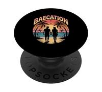 Baecation Tropical Couples Beach Sunset Escape PopSockets Adhesive PopGrip
