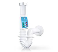 Bächlein Flexible Drain Hose for washbasin - G 1 1/4" x 32 mm, extendable from 320-800mm, Odour Trap Individually Adjustable