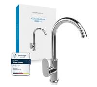 Bächlein Kitchen Faucet Chrome - Sink Tap with 360° Swivel Spout, Modern Water Tap