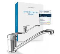 Bächlein Kitchen Mixer 360 Degree Swivel (Chrome) - Single Lever Sink Mixer with 360° Swivel Spout - Faucet for the Kitchen in Extra Solid Design