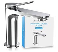 Bächlein Tap for The Bathroom in Classic Design, Aldeya, Single-Lever Mixer with Durable Ceramic Cartridge and Installation Set, Bathroom Faucet Chrome