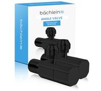 Bächlein Universal Angle Valve with Quick Release in Matt Black [Set of 2] - 1/2 Inch, Opens and Closes with Only 1/4 Turn [Quarter Turn]