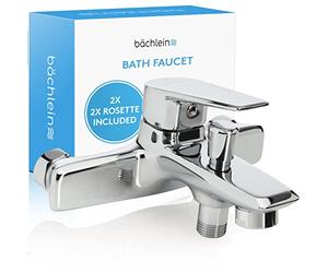 Bächlein Universal Bath Mixer Chrome - Bath Mixer Complete Set In ll Accessories, Single-Lever Bath Mixer, Bath Mixer, Surface-Mounted Bath Mixer