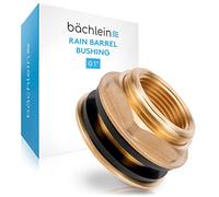 Bächlein Universal Rain Barrel Bushing - Brass Tank Bushing as Connection for Water Tap or Spigot including 2 Seals - Barrel Screw Connection with 1 Inch Internal Thread