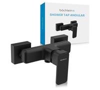 Bächlein Universal Shower Mixer in Angular Design - Complete Shower Faucet Set in ll Accessories - Single Lever Shower Tap Matt Black