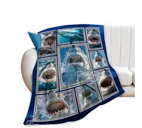 Baegopa Shark Blanket - Cozy Plush Fleece Flannel Lightweight Fuzzy Ocean Throw Blanket for Shark Lovers, Boys, Girls, Women, Men - 50"X40"