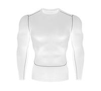 BAEIDO Compression Shirt Men, Round Neck Long Sleeve Base Layer Athletic Tops for Workout Sports, Rash Guard Cool Dry Undershirts