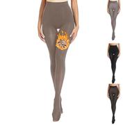 BAEIDO Fleece Lined Thermal Tights for Women, Fake Sheer Double Lined Stretch Winter Warm Pantyhose Thick Leggings for Ladies Girls