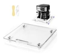 Baemin Acrylic Appliance Slider with Rubber Wheels, 13" x 14", Clear | Sliding Tray for Coffee Maker & Heavy Kitchen Appliance, Effortless Countertop Rolling Tray, Premium Coffee Maker Accessories