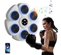 Baergono Music Boxing Machine, Smart Wall Mounted Punching Machine with 9 Speed Modes and Counting Mode, LED Light,Music Boxing Machine for Adults and Children Exercise (White)