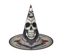 BaerK 1 Halloween Hat â€“ Skull Yoga Print Witches Decor Party, Cosplay & Role Play Accessory, Festive Carnival Headband