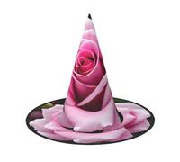 BaerK Halloween Hat â€“ Pink Rose Blossom Print Witches Decor Party, Cosplay & Role Play Accessory, Festive Carnival Headband, Black, 1