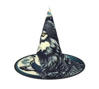 BaerK Halloween Hat – Wolf Night Moon Print Witches Decor Party, Cosplay & Role Play Accessory, Festive Carnival Headband, Black, 3 PCS