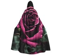 BaerK Halloween Hooded Cloak Costume - Unisex Adult Gothic Rose Print Cape for Parties, Comic Exhibitions, and Themed Events