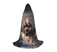 BaerK Large Halloween Hooded Cape Merry Christmas Print – Unisex Costume Accessory for Parties, Comic Exhibitions, and More