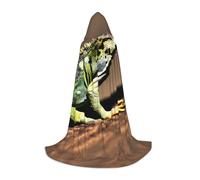 BaerK Medium Halloween Hooded Cape Lizard HD Print – Unisex Costume Accessory for Parties, Comic Exhibitions, and More