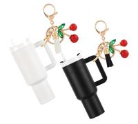 Baerkian 2pcs Mini Tumbler Keychains Compatible with Stanley Cup - Keychains Charms for Women Girls Handbag Backpack, White+black, One Size