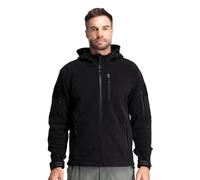 Baerskin Tactical Hoodie Jacket for Men 4.0 - Military Style Fleece Sweater for Cold, Rain, Wind or Snow, Stealth Black, XXL