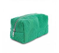 Baesics Cosmetic Bag Women's Large Leaves Tropical Toiletry Bag Soft - Lightweight Makeup Bag Travel Organiser Holiday Make Up Skin Care - Beauty Case Hand Luggage Wide Opening, Green, Minimalist