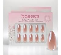 Baesics Soft Gel Press On Nails Almond Caramel Glazed Flexible Reusable Natural Look Pack of 30 Adhesive Pads Perfect Nails for Sticking Without UV Light Salon Quality Comfort Home On the Go