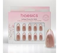 Baesics Soft Gel Press On Nails Almond Highlight CatEye Flexible Reusable Natural Look Pack of 30 Adhesive Pads Perfect Nails for Sticking Without UV Light Salon Quality Comfort Home On the Go
