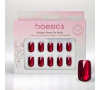 Baesics Soft Gel Press On Nails Square Ruby Cat Eye Flexible Reusable Natural Look Pack of 30 Adhesive Pads Perfect Nails for Sticking Without UV Light Salon Quality Comfort Home On the Go