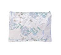 Baesics Women's Cosmetic Bag, 20 x 14 cm, Flat & Small, Toiletry Bag, Handbag Organiser & Makeup Bag with Zip for Make-Up, Case for Small Items and Travel Pharmacy, Vintage Brocade Blue, Minimalist