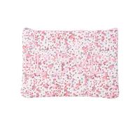 Baesics Women's Cosmetic Bag, 20 x 14 cm, Flat & Small, Toiletry Bag, Handbag Organiser & Makeup Bag with Zip for Make-Up, Case for Small Items and Travel Pharmacy, Flower Love Pink, Minimalist