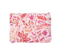 Baesics Women's Cosmetic Bag, 20 x 14 cm, Flat & Small, Toiletry Bag, Handbag Organiser & Makeup Bag with Zip for Make-Up, Case for Small Items and Travel Pharmacy, Quilted Coral Pink, Minimalist