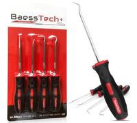 BaessTech 3D Push Hook Set 4 Pieces - Support Structures Easy to Remove - Tool with Hardened Tips and Ergonomic Handle - Hook Set 3D Printer Tool Accessories, Hand Deburring Tool