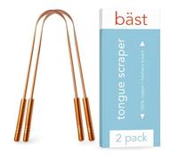 Bäst Tongue Scraper • 100% Copper (2 Pack) Premium Tongue Cleaner • Improve Oral Health • Ayurvedic Cleaning Tool