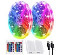 Baeyateda LED Strip Lights Battery Powered,13.2FT Led Lights USB Powered for TV,5050 Multi-Color Changing Led Lights for Bedroom,Home Decoration,Party,Camping (4m)