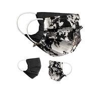 BaF Community Masks 2-pack set unisex makeshift mask reversible mouth protection mask mouth and nose protection reversible mask with print cotton BCI washable Black