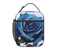BAFAFA Blue Rose Blooms Printed Lunch Bag Tote Bag Lunch Boxes Women's Lunch Bag Thermal Lunch Tote Bags Container for Work Picnic Camping