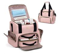 BAFAMYE Large Medicine Storage Bag with 2 Removable Cases, Medicine Storage Bag with Multiple Storage Sections,with Shoulder Strap,Suitable for Travel or Home,Pink