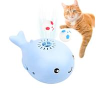BafanglaiUK Whale Floating Ball Toy, 2-In-1 Floating Football Cat Toy, Electric Blowing Floating Ball with 2 Small Balls, USB Rechargeable for Cool Breeze, Cat Toys for Indoor Game(Blue)