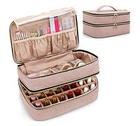BAFASO Double Layer Nail Polish Organiser Holds 40 Bottles, Pale Rose
