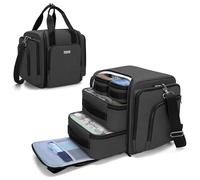 BAFASO Large Medicine Bag with 4 Inner Removable Pouches, Pill Bottle Organizer Come with Shoulder Strap (Bag Only), Black