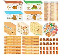Bafeil 122Pcs Capybara Party Favors, Birthday Party Favors & Goodie Bags Stuffers Supplies, Back to School Stationery Set, Capybara Gifts for School Classroom Rewards with Stickers