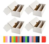 Bafeil 4 Pack Trading Card Storage Box, 2-Row Heavy Duty Card Storage Box