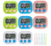 Bafeil 8-Pack Digital Timer Kitchen Timers for Cooking Electronic Countdown Clock, Loud Alarm Magnetic Back Count Up, Minute Seconds Count Up for Children Classroom, Gym, Study, Toddler Teeth Cleaning