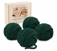 Bafeil Chunky Wool for Hand Knitting 1000g Gift Box, 2CM Thick Jumbo | Yarn Chunky Knit Blanket for Arm Knitting, Crochet, Pet Beds & DIY Crafts - Dark Green
